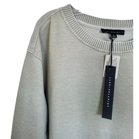 Jane and Delancey Women's Blouse Top Vintage Look Cropped Size M Light Olive - Picture 4 of 8